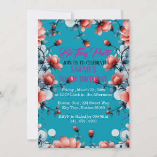 Hello Fifty 50th Birthday Invitation Template,  Wi