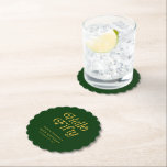 Hello Fifty Retro 50th Birthday Party Paper Coaster<br><div class="desc">Celebrate in style with these Hello Fifty Retro 50th Birthday Party Paper Coasters, featuring bold modern-retro typography in a sleek black-and-gold design that’s perfect for milestone celebrations. Durable and customizable, these 50th birthday party coasters not only protect your surfaces but also add a stylish touch to your table décor. Ideal...</div>