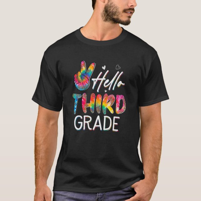 Hello First Day Of 3rd Grade Student Back To Schoo T-Shirt (Front)