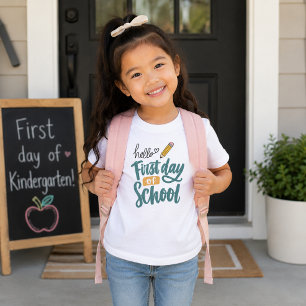 Hello First Day Of School   Back To School Day T-Shirt