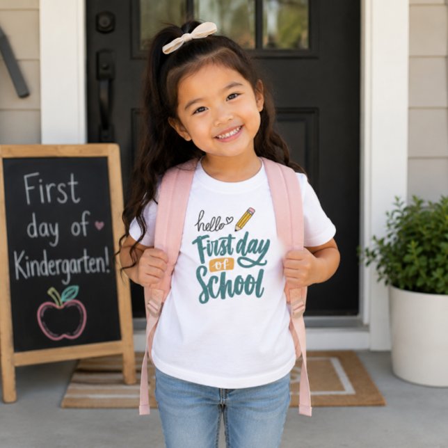 Hello First Day Of School | Back To School Day T-Shirt (Creator Uploaded)