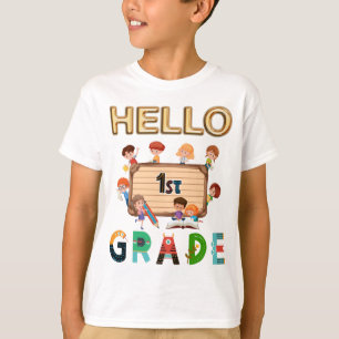Hello First Grade Back To School 1st Grade T-Shirt
