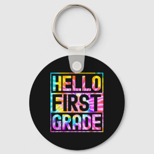 Hello First Grade Back to School 1st Grade Teacher Keychain
