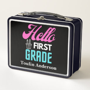 Hello First Grade, Back To School Metal Lunch Box