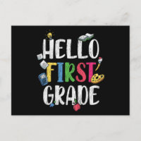 Hello First Grade Classroom Back School Kids Gift