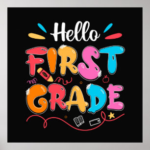 Hello First Grade Doodle  Poster