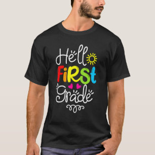 Hello First Grade Fun 1st Grade Back To School Cu T-Shirt