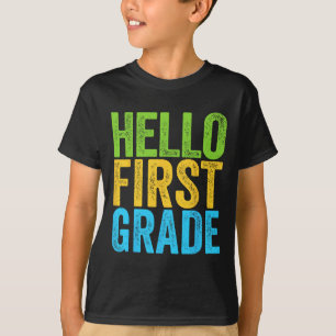 Hello First Grade Fun 1st Grade Byck To School T-Shirt
