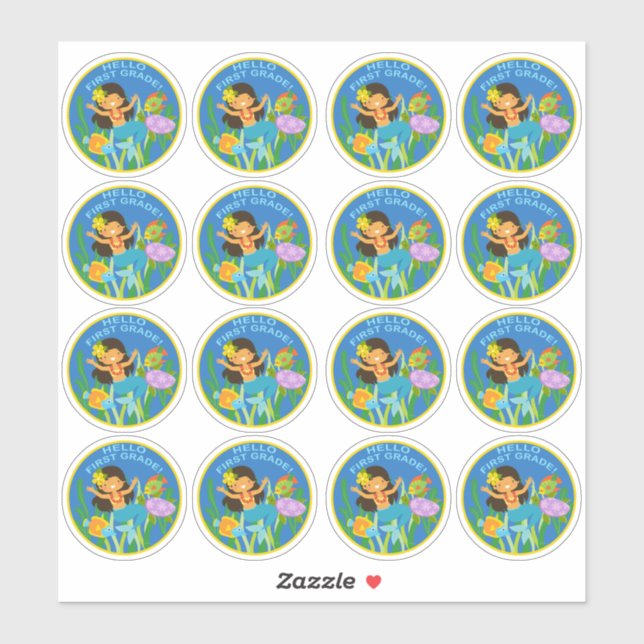 Hello First Grade!! Happy Mermaid (Sheet)