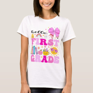 Hello First Grade, Preppy Back to School T-Shirt
