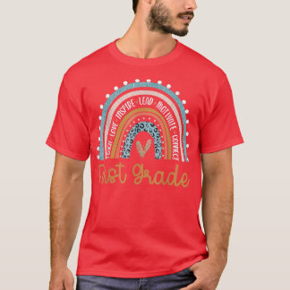 Hello First Grade Rainbow Teacher Students Back To T-Shirt