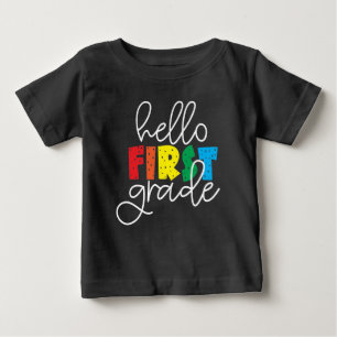 Hello First Grade School Teacher First Day T-Shirt