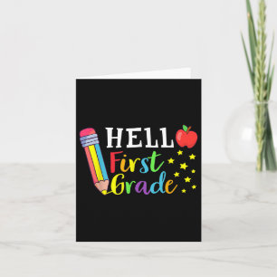Hello First Grade Teacher Student Back To School 1 Card