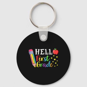 Hello First Grade Teacher Student Back To School 1 Keychain