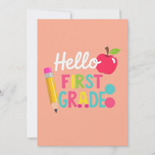 Hello First Grade Team 1st Grade Back to School Invitation