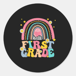 Hello First Grade Team 1st Grade Back To School Te Classic Round Sticker