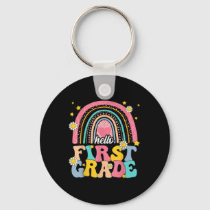 Hello First Grade Team 1st Grade Back To School Te Keychain