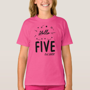 Hello Five 5th Birthday T-Shirt