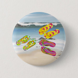 Hello Flip Flops 2 Inch Round Button