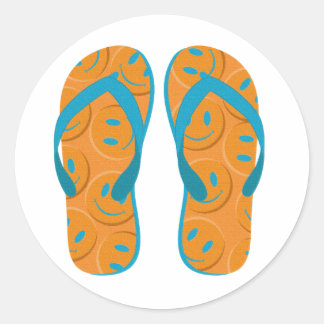 Hello Flip Flops Classic Round Sticker