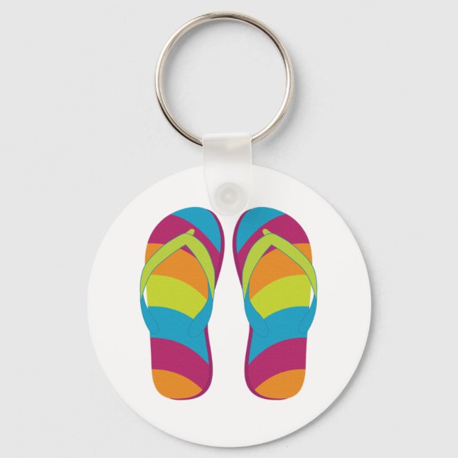 Hello Flip Flops Keychain (Front)