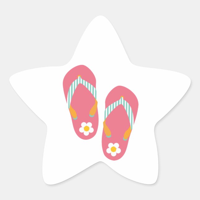 Hello Flip Flops Star Sticker (Front)