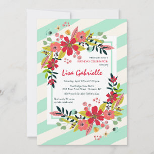 Hello Flowers of Happiness Invitation