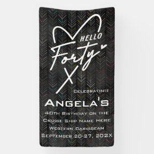 Hello Forty Birthday Cruise Door Banner