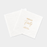 Hello Forty | Modern 40th Birthday Party<br><div class="desc">This custom foil napkin will add stylish detail to your birthday celebration. This design features simple chic lettering "Hello Forty". You can personalize the text with your age / any text. Matching invitations and birthdayt party supplies are available in my shop BaraBomDesign.</div>