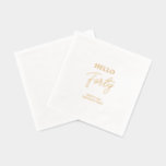 Hello Forty | Modern 40th Birthday Party Foil Napkins<br><div class="desc">This custom foil napkin will add stylish detail to your birthday celebration. This design features simple chic lettering "Hello Forty". You can personalize the text with your age / any text. Matching invitations and birthdayt party supplies are available in my shop BaraBomDesign.</div>