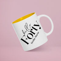 Hello forty modern minimal elegant 40th birthday