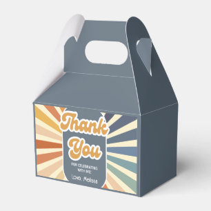 Hello Forty Retro Sun Groovy Wave Birthday Favor Box