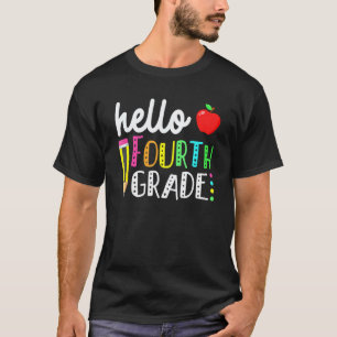 Hello Fourth Grade Back To School Teacher Kids 4th T-Shirt