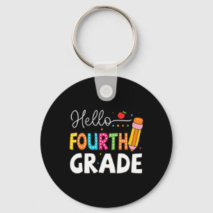 Hello Fourth Grade First Day Of School Back To Sch Keychain
