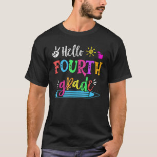 Hello Fourth Grade Fun 4th Grade Back To School T-Shirt