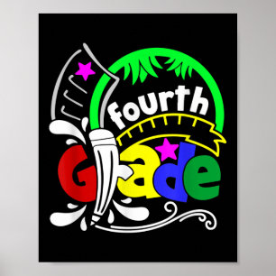 Hello Fourth Grade Funny 4th Grade Back To School  Poster