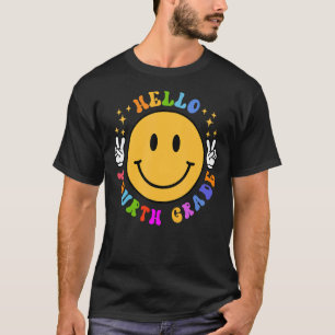 Hello Fourth Grade Happy Face 5th Grade Smile Back T-Shirt