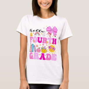 Hello Fourth Grade, Preppy Back to School T-Shirt