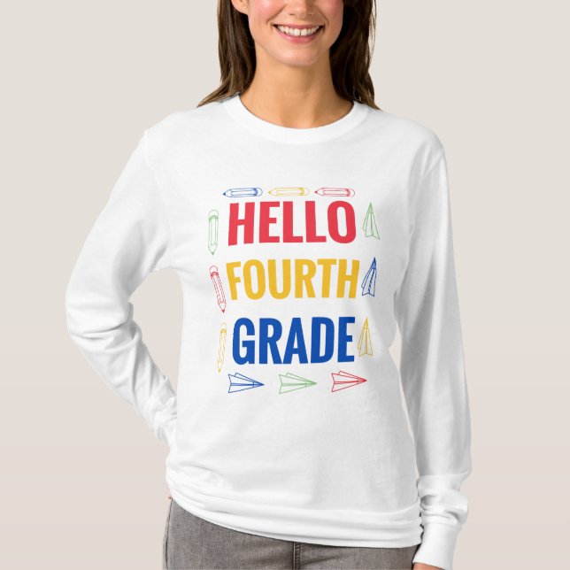 Hello Fourth Grade T-Shirt (Front)