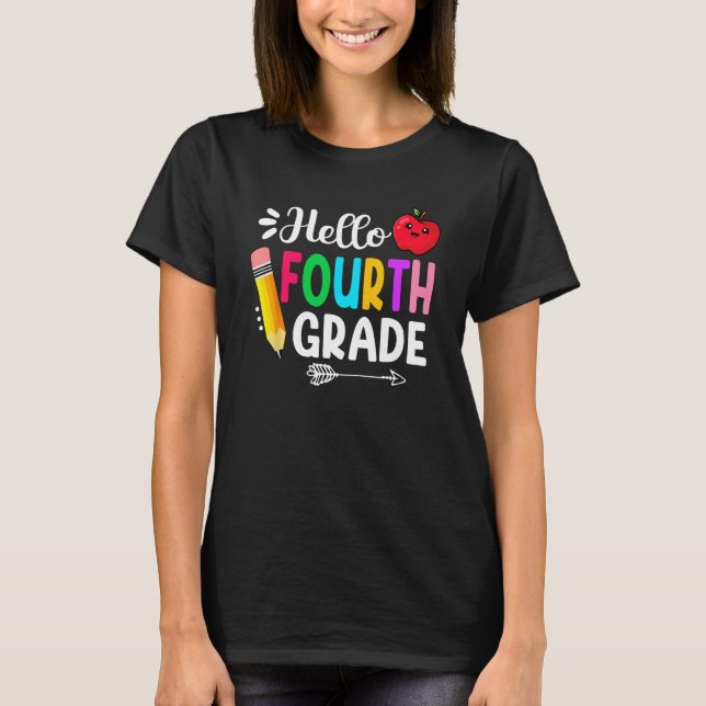 Hello Fourth Grade Team 4th Grade Back To School T T-Shirt (Front)