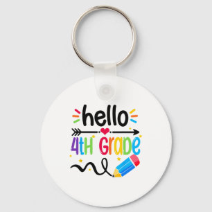 Hello Fourth Grade Team 4th Grade Ck To School Tea Keychain