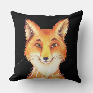 Hello Fox Throw Pillow