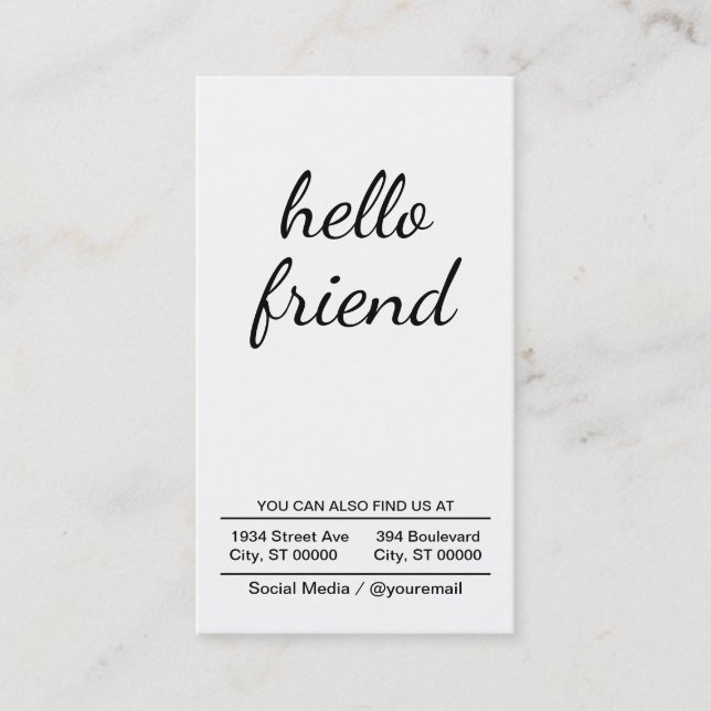 hello friend business card (Front)