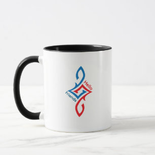 Hello Friends Simple Happy Greeting Design Mug