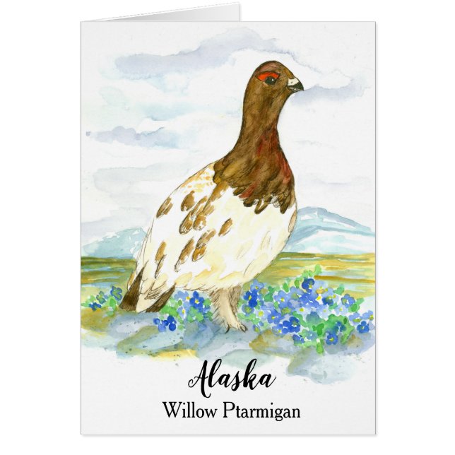 Hello From Alaska Willow Ptarmigan Blank (Front)