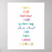 "Hello" from around the world - 11x14 Poster
