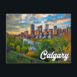 Hello From Calgary, Alberta, Canada Postcard<br><div class="desc">This scenic postcard features a photograph of the beautiful city of Calgary,  in Alberta,  Canada,  at sunset. This delightful postcard would be ideal for best of friends,  family and co-workers.</div>