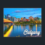 Hello From Calgary, Alberta, Canada Postcard<br><div class="desc">This scenic postcard features a photograph of the beautiful city of Calgary,  in Alberta,  Canada,  at sunset. This delightful postcard would be ideal for best of friends,  family and co-workers.</div>