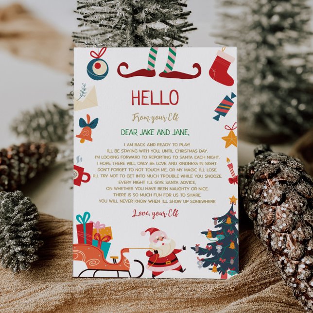 Hello from Elf Christmas Letter  Invitation (Creator Uploaded)