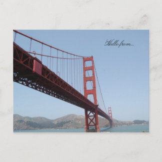 Hello from... Golden Gate Bridge San Francisco Postcard